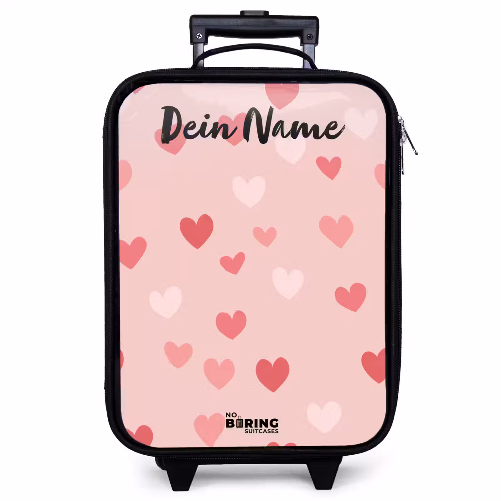 Kinderkoffer mit Name - Herzen - Muster - Rosa — 1