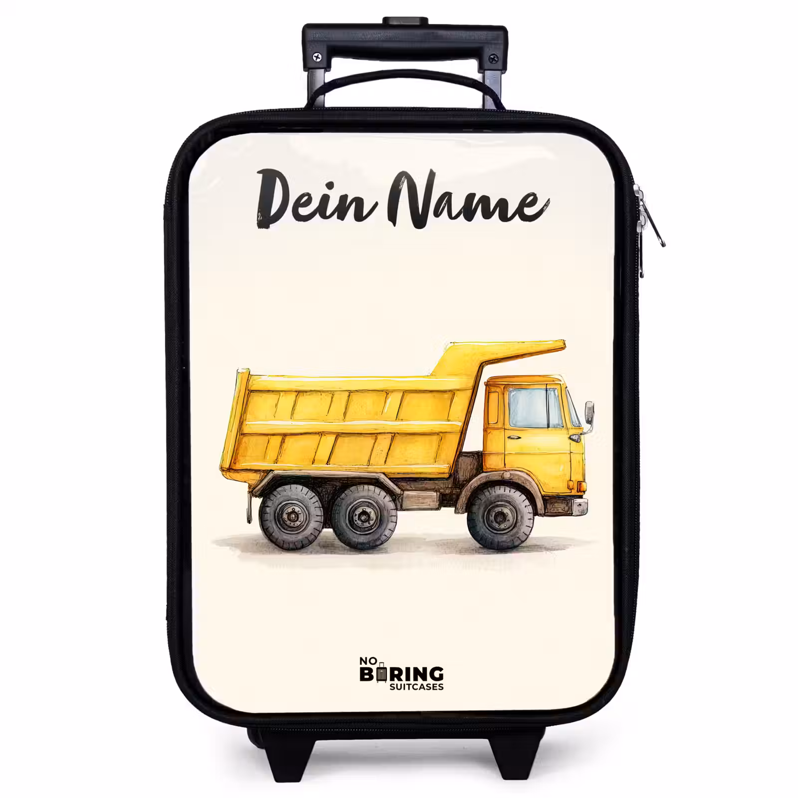 Kinderkoffer mit Name - Muldenkipper - Signiert - Gelb — 1