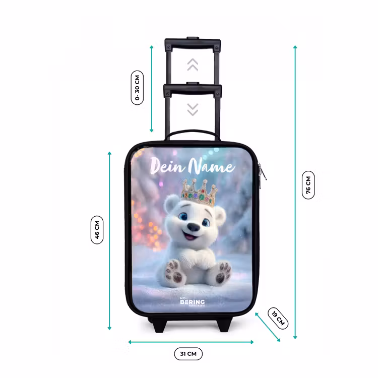 Kinderkoffer mit Name - Eisbär - Krone - Winter — 7