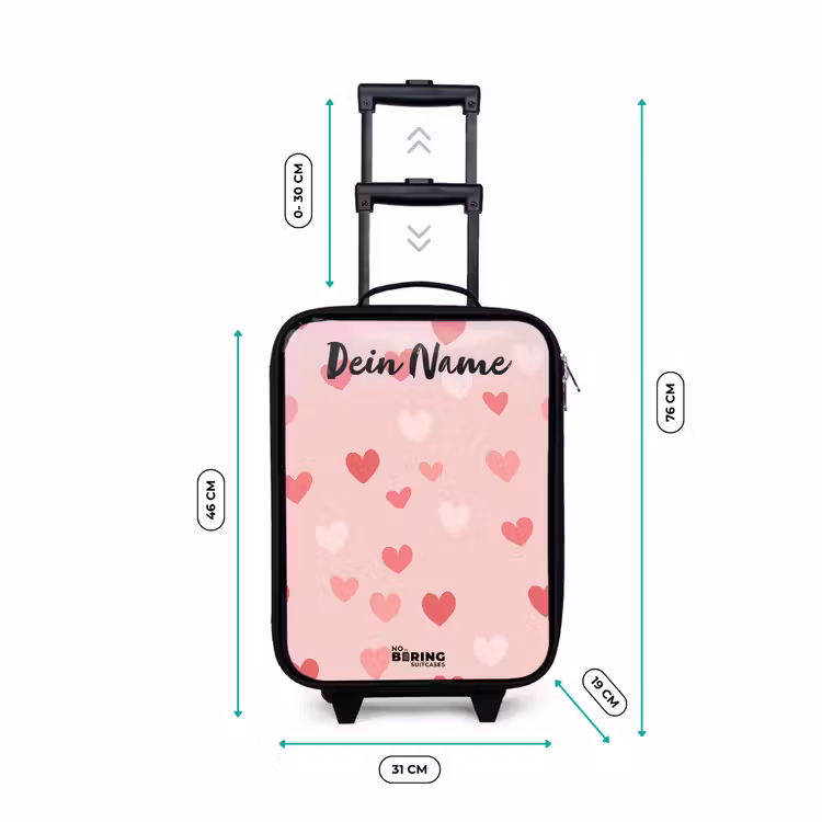 Kinderkoffer mit Name - Herzen - Muster - Rosa — 7