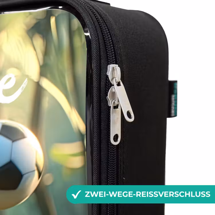 Kinderkoffer mit Name - Junge - Fußball - Wald - Bäume — 6