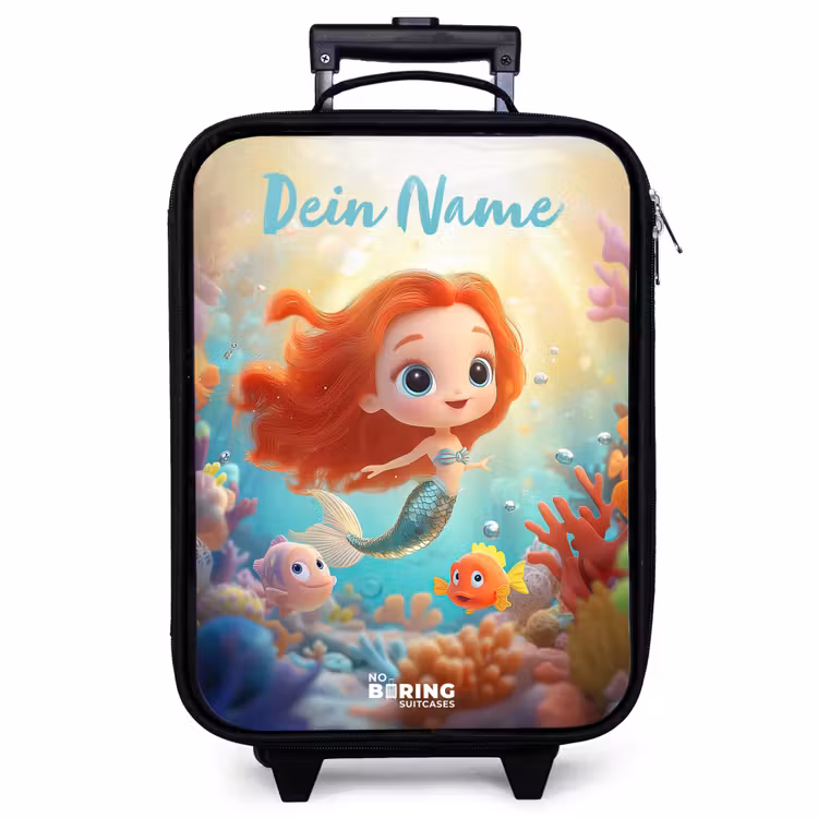 Kinderkoffer mit Name - Meerjungfrau - Fisch - Koralle — 1