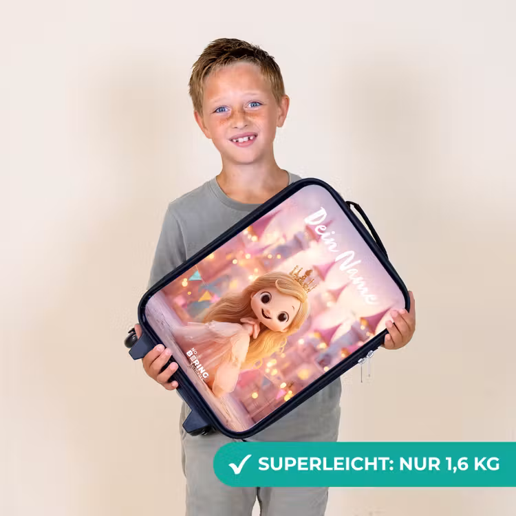 Kinderkoffer mit Name - Prinzessin - Rosa - Schloss — 2