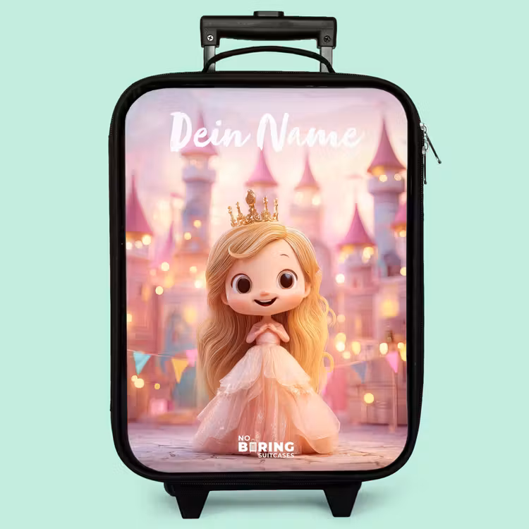 Kinderkoffer mit Name - Prinzessin - Rosa - Schloss — 3