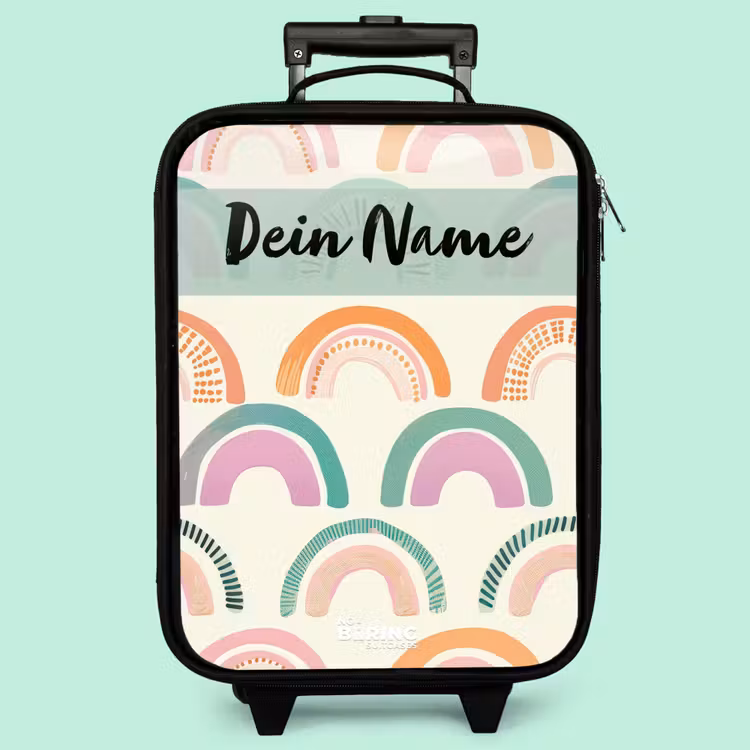 Kinderkoffer mit Name - Regenbogen - Pastell - Muster — 3