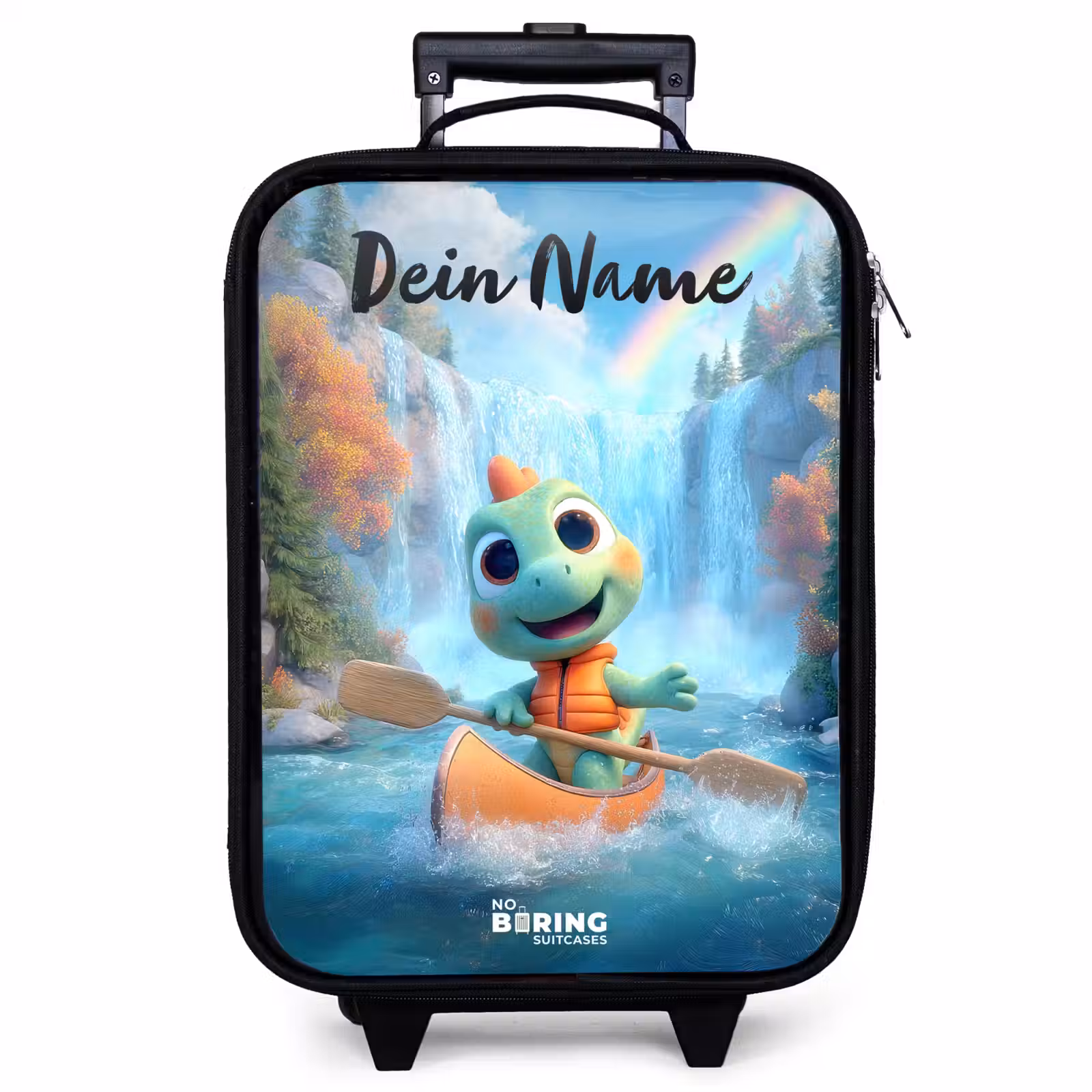 Kinderkoffer mit Name - Dino - Natur - Wasserfall — 1