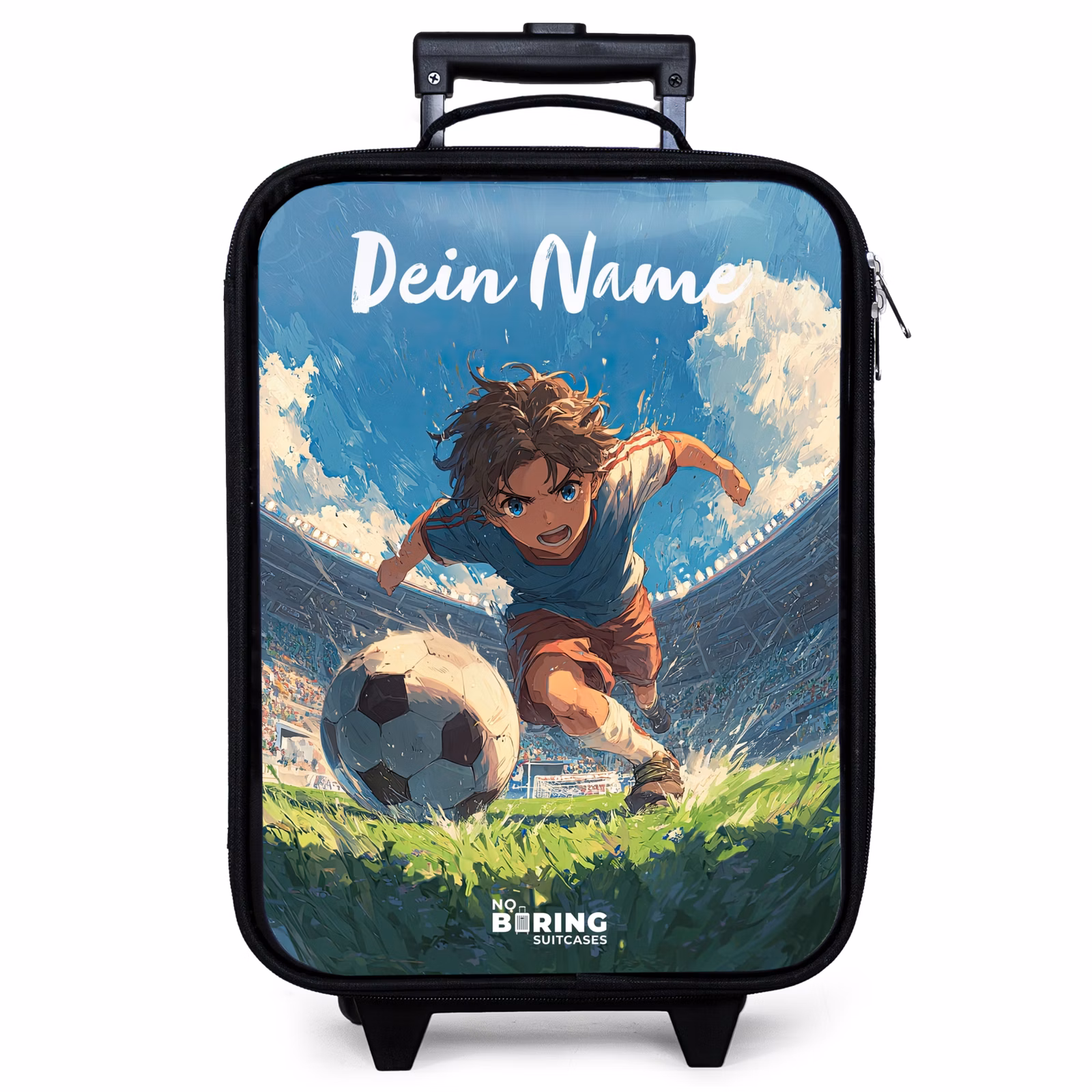 Kinderkoffer mit Name - Fußball - Rasen - Stadion - Malerei — 1
