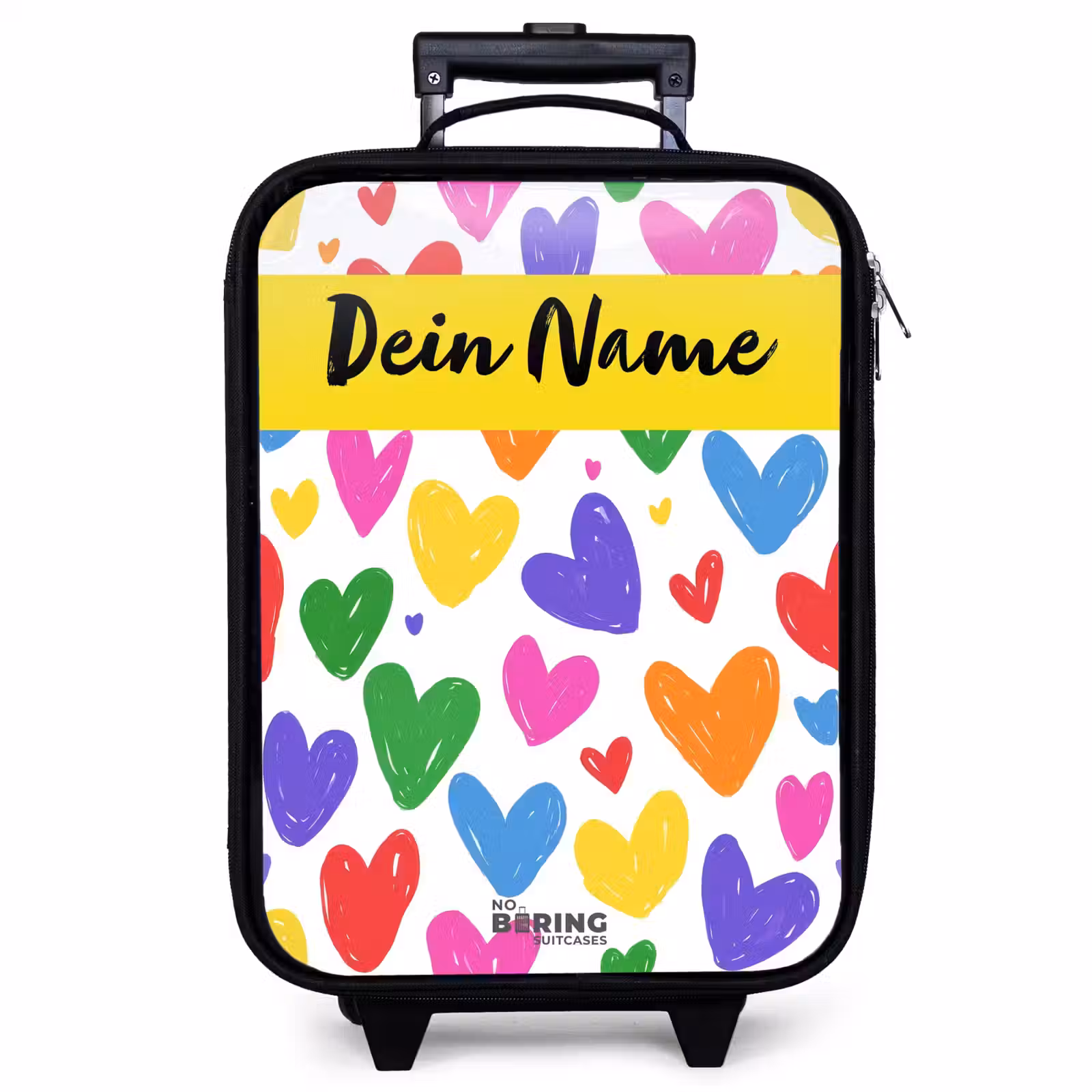 Kinderkoffer mit Name - Herzen - Muster - Farbenfroh — 1