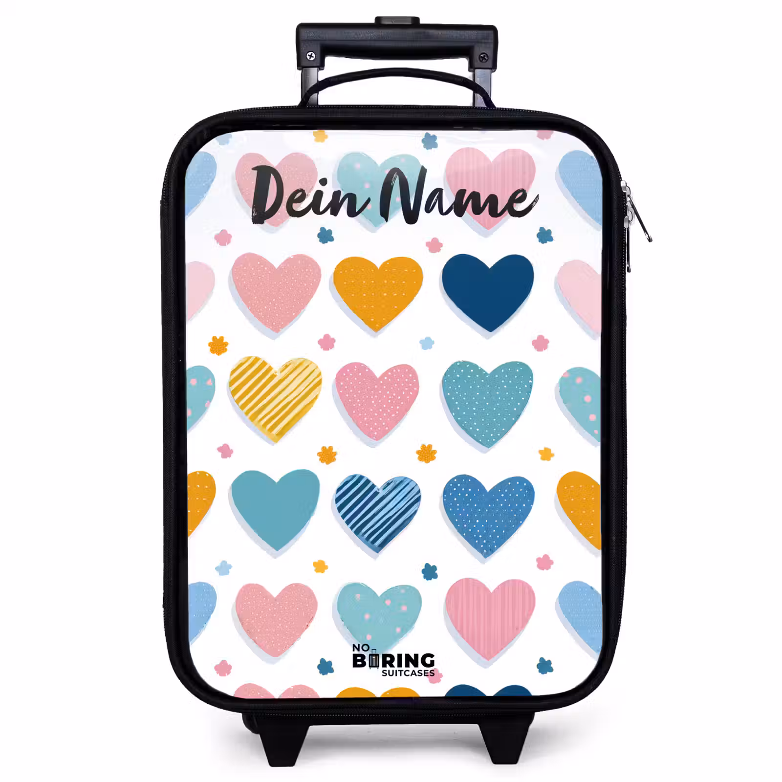 Kinderkoffer mit Name - Herzen - Pastell - Muster — 1