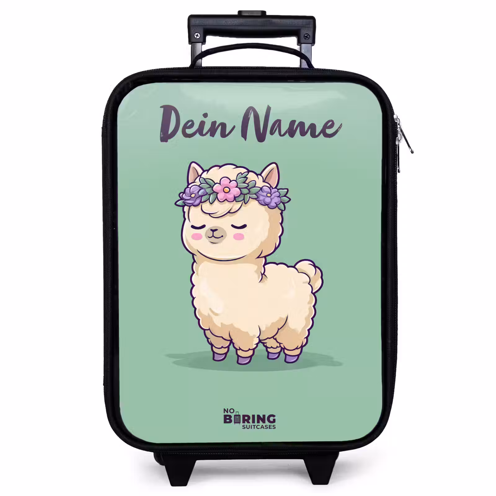 Kinderkoffer mit Name - Kawai - Alpaka - Grün — 1
