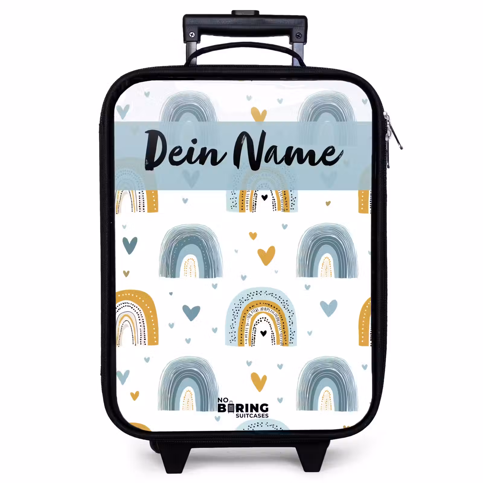Kinderkoffer mit Name - Muster - Regenbogen - Herzen — 1