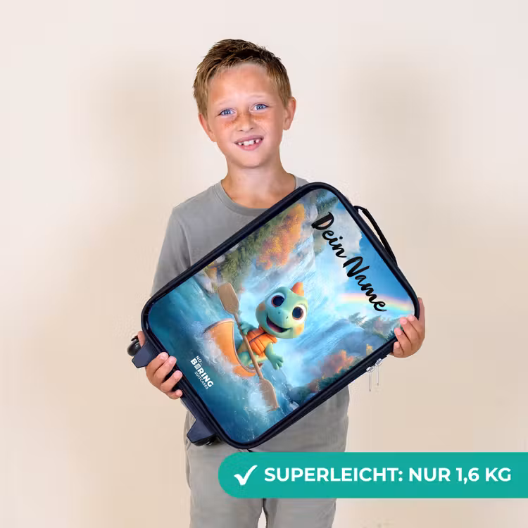 Kinderkoffer mit Name - Dino - Natur - Wasserfall — 2