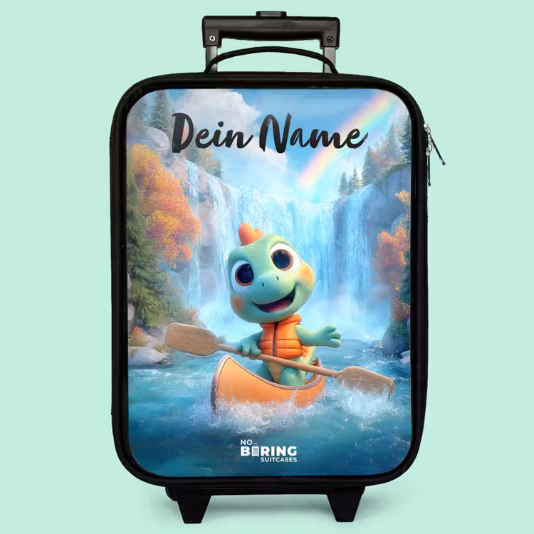 Kinderkoffer mit Name - Dino - Natur - Wasserfall — 3