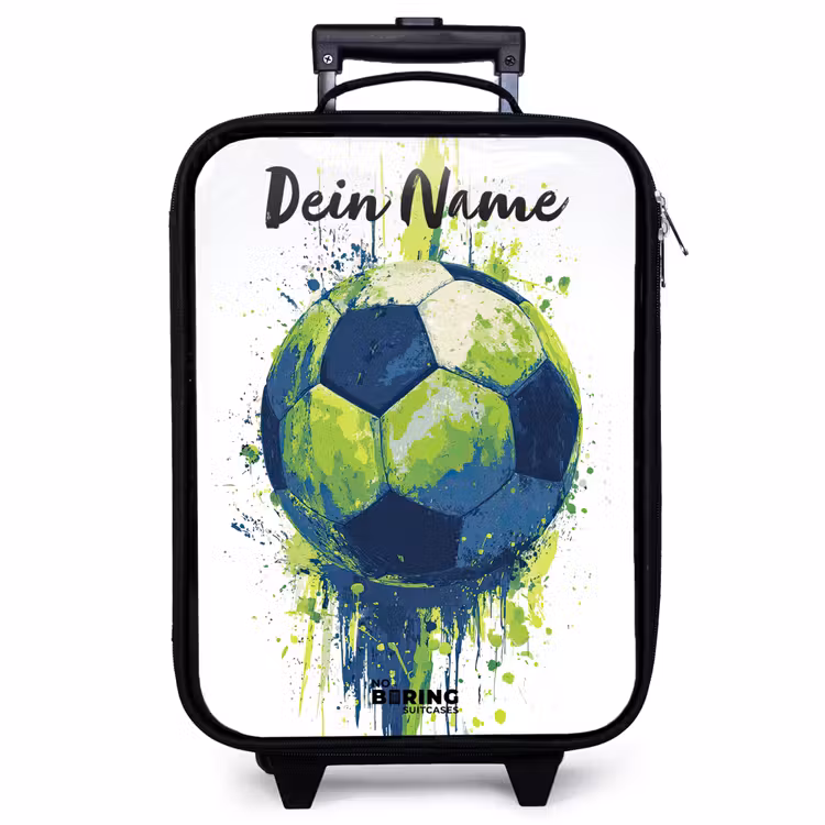 Kinderkoffer mit Name - Football vibes - Farbe - Grün - Blau — 1