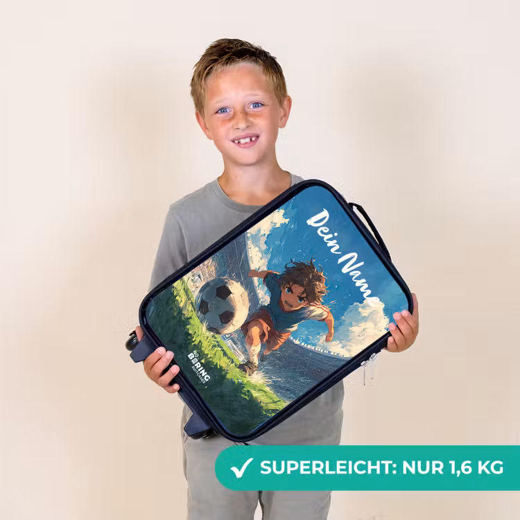 Kinderkoffer mit Name - Fußball - Rasen - Stadion - Malerei — 2