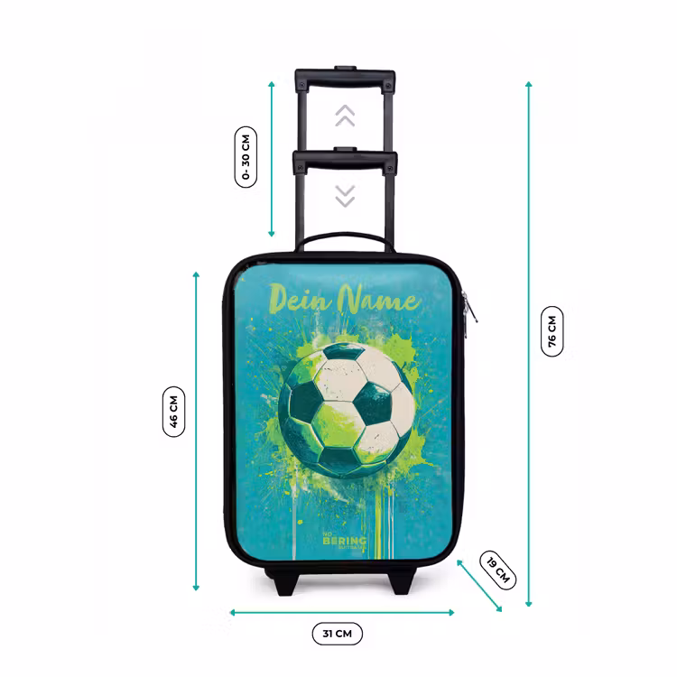 Kinderkoffer mit Name - Fußball-Vibes - Farbkleckse - Grün - Blau — 7