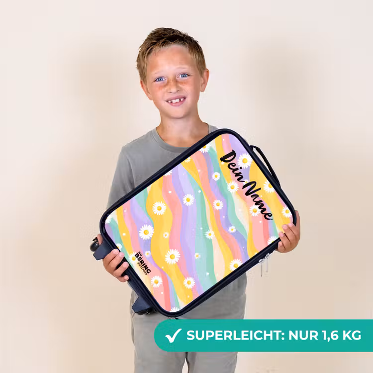 Kinderkoffer mit Name - Gänseblümchen - Bunt - Pastell — 2