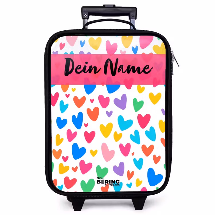 Kinderkoffer mit Name - Herzen - Bunt - Muster — 1