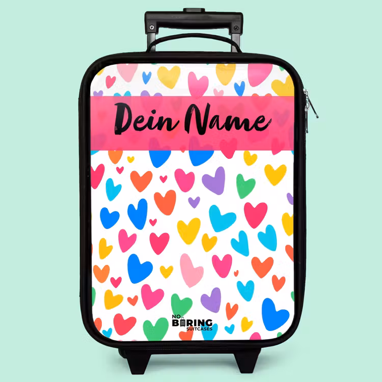 Kinderkoffer mit Name - Herzen - Bunt - Muster — 3