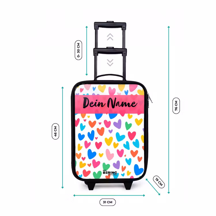 Kinderkoffer mit Name - Herzen - Bunt - Muster — 7