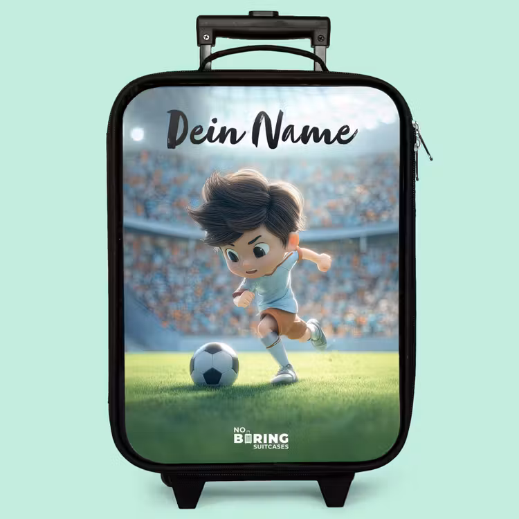 Kinderkoffer mit Name - Junge - Stadion - Fußball - Sonnenlicht — 3