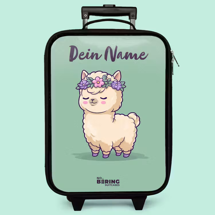 Kinderkoffer mit Name - Kawai - Alpaka - Grün — 3