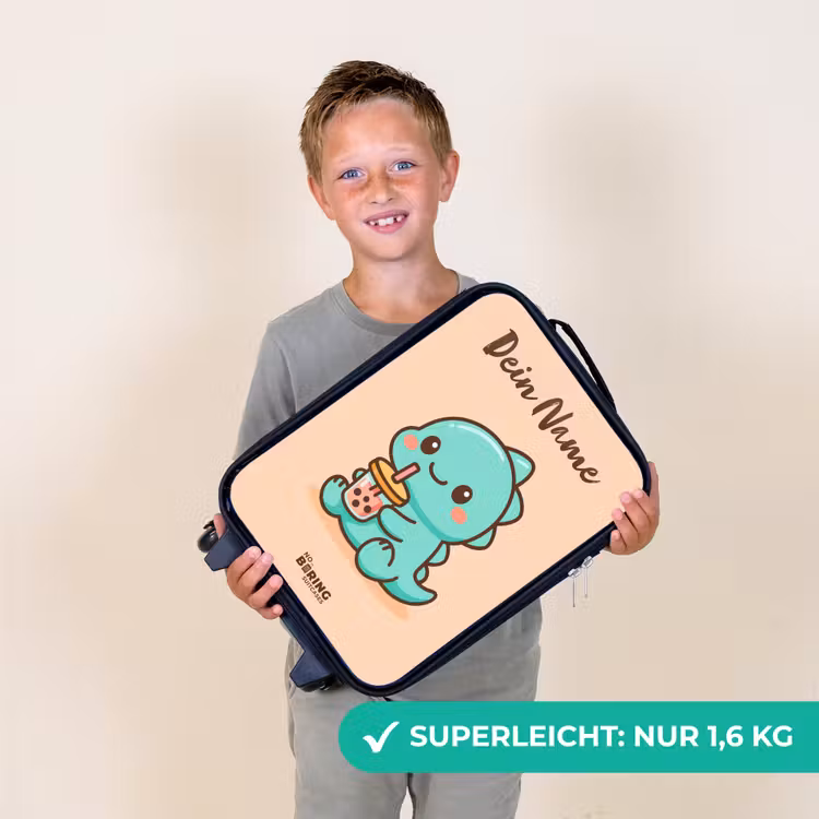 Kinderkoffer mit Name - Kawai - Dino - Bubbletea — 2