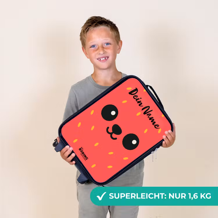 Kinderkoffer mit Name - Kawai - Erdbeere - Rot — 2