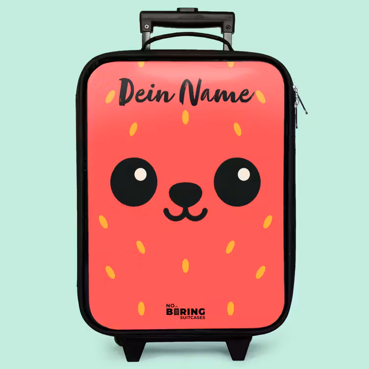 Kinderkoffer mit Name - Kawai - Erdbeere - Rot — 3