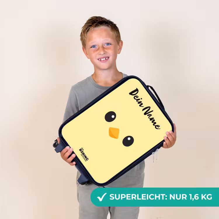 Kinderkoffer mit Name - Kawai - Küken - Gelb — 2