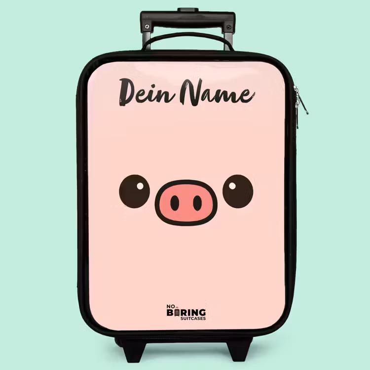 Kinderkoffer mit Name - Kawai - Schwein - Rosa — 3