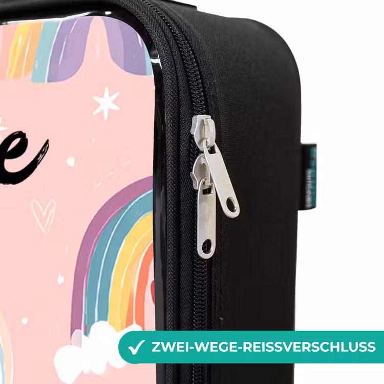 Kinderkoffer mit Name - Regenbogen - Muster - Pastell — 6