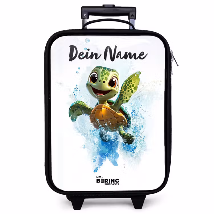 Kinderkoffer mit Name - Schildkröte - Wasser - Grün — 1