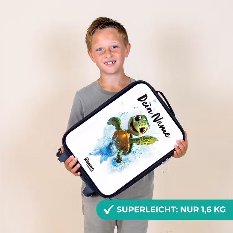 Kinderkoffer mit Name - Schildkröte - Wasser - Grün — 2