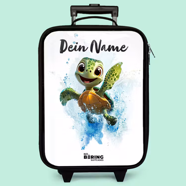 Kinderkoffer mit Name - Schildkröte - Wasser - Grün — 3