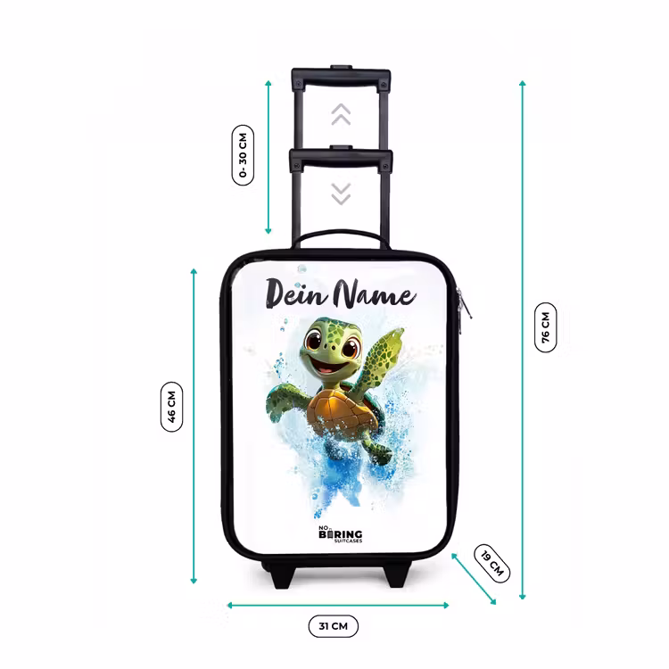 Kinderkoffer mit Name - Schildkröte - Wasser - Grün — 7