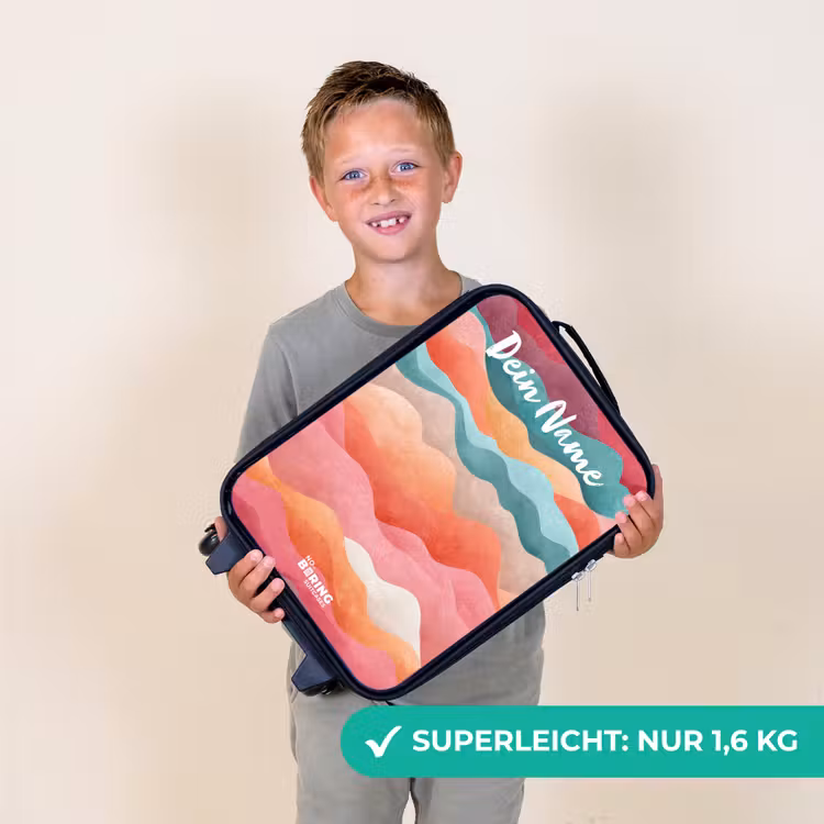 Kinderkoffer mit Name - Wellen - Bunt - Abstrakt — 2