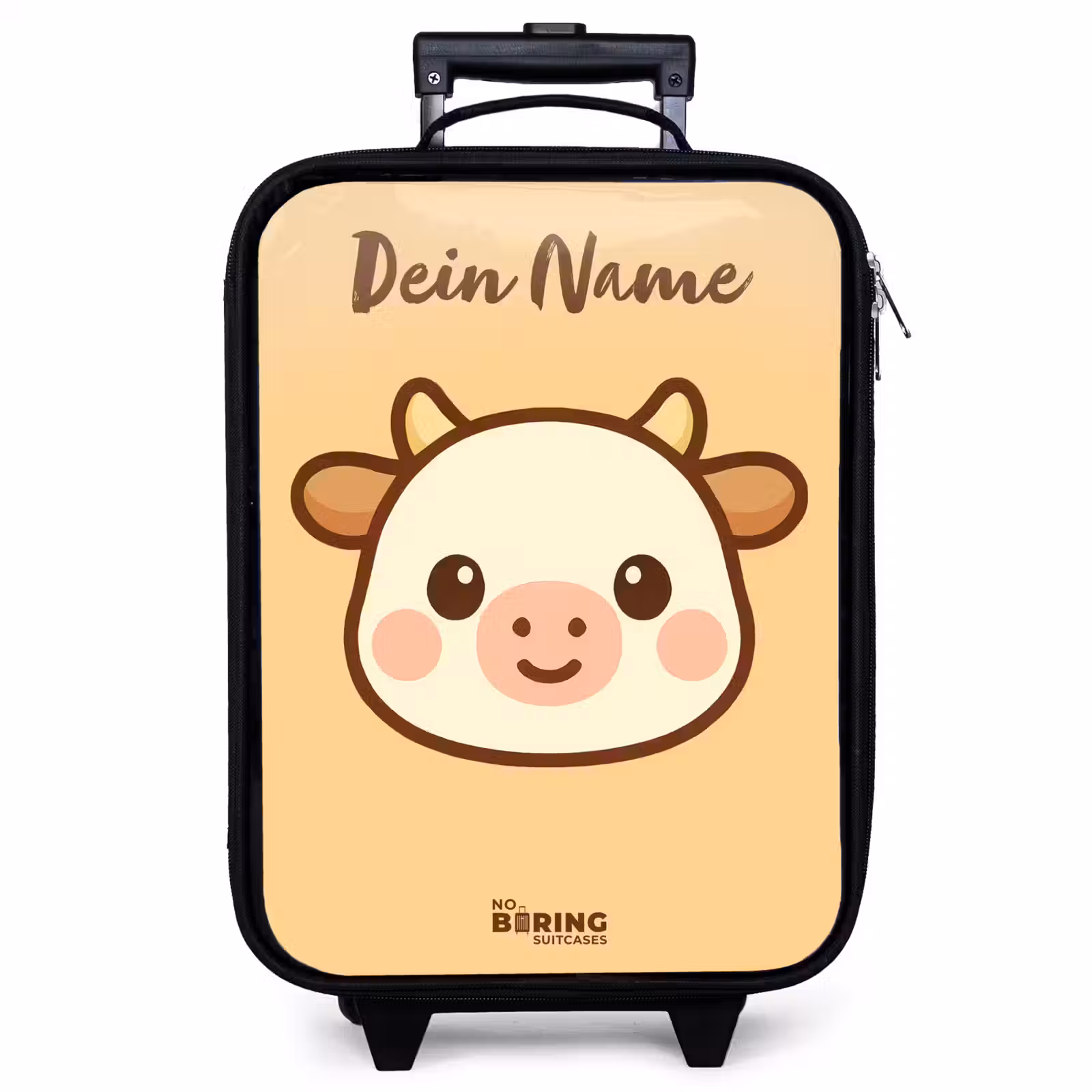 Kinderkoffer mit Name - Kawai - Kuh - Braun — 1