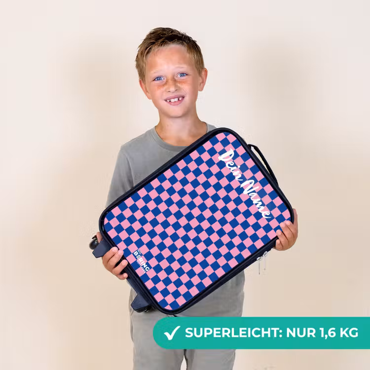 Kinderkoffer mit Name - Blöcke - Blau - Rosa — 2