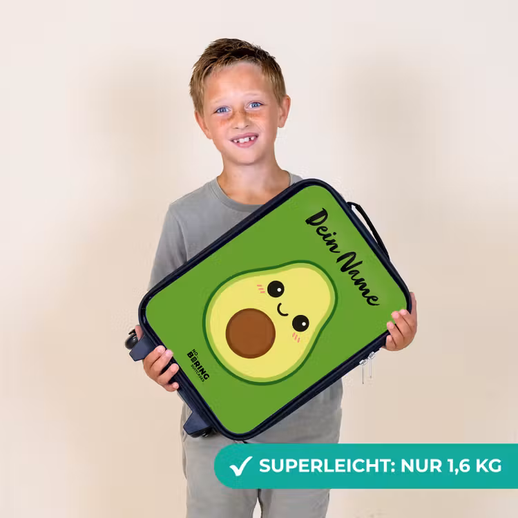 Kinderkoffer mit Name - Kawai - Avocado - Grün — 2