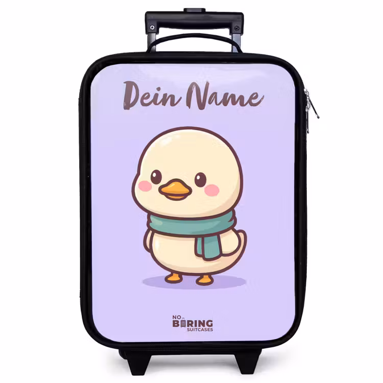 Kinderkoffer mit Name - Kawai - Ente - Halstuch — 1