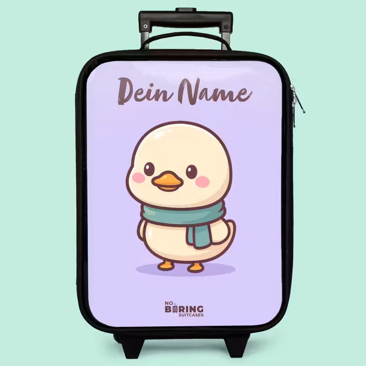 Kinderkoffer mit Name - Kawai - Ente - Halstuch — 3