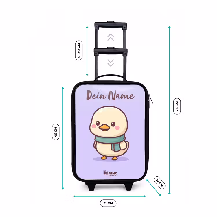 Kinderkoffer mit Name - Kawai - Ente - Halstuch — 7