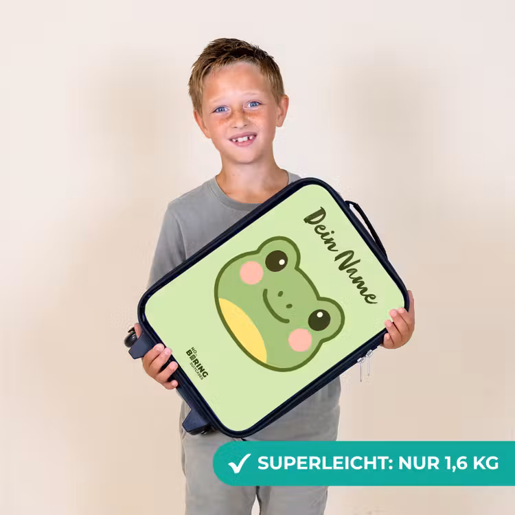 Kinderkoffer mit Name - Kawai - Frosch - Grün — 2
