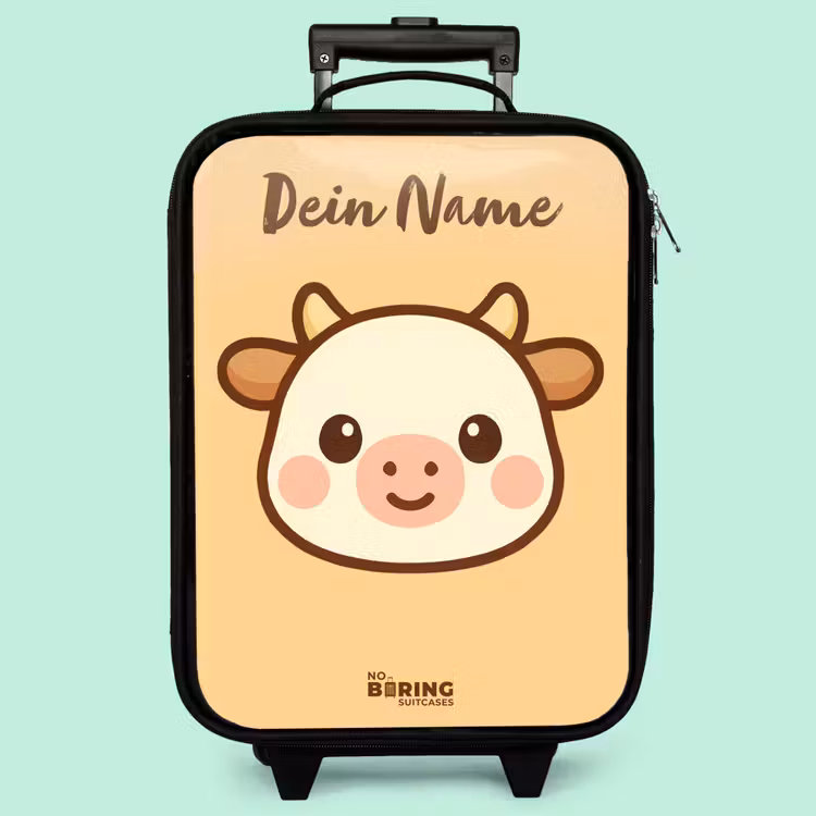 Kinderkoffer mit Name - Kawai - Kuh - Braun — 3