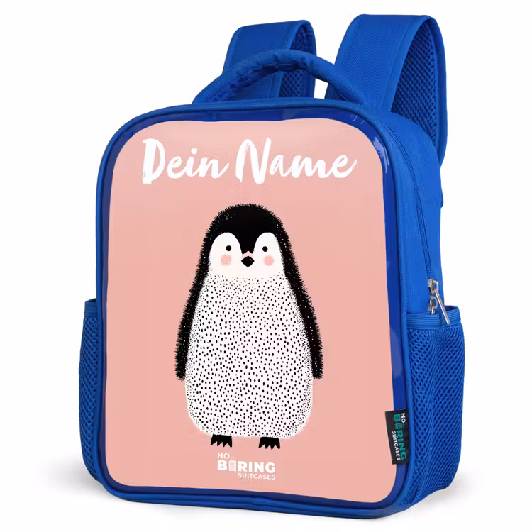 Kinderrucksack mit Namen - Blau - Pinguin - Punkte - Rosa - Minimalistisch — 7
