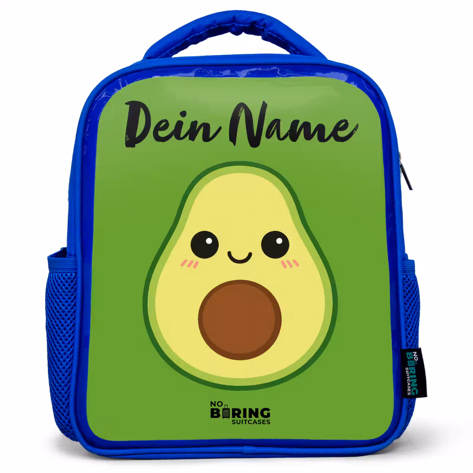 Kinderrucksack mit Namen - Blau - Kawai - Avocado - Grün — 1