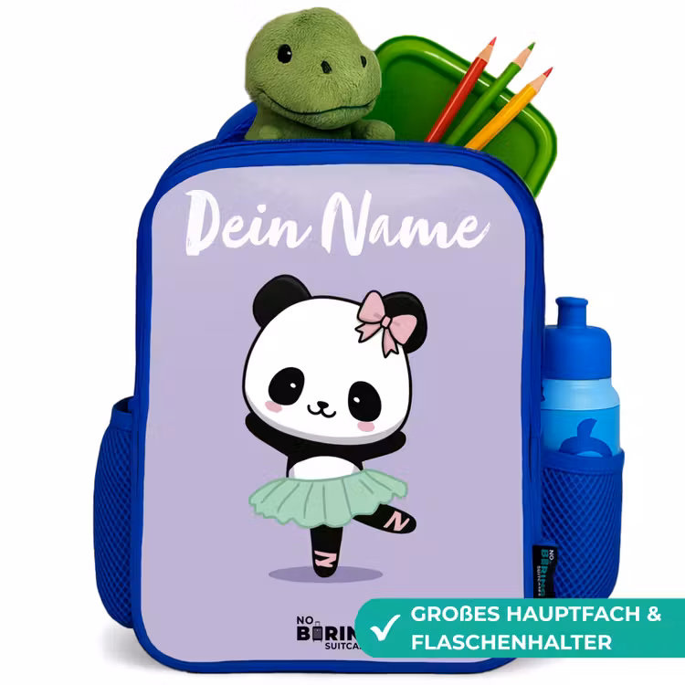Kinderrucksack mit Namen - Blau - Kawai - Ballett - Panda — 3