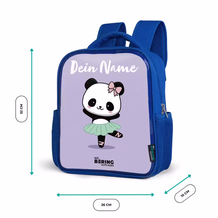 Kinderrucksack mit Namen - Blau - Kawai - Ballett - Panda — 6