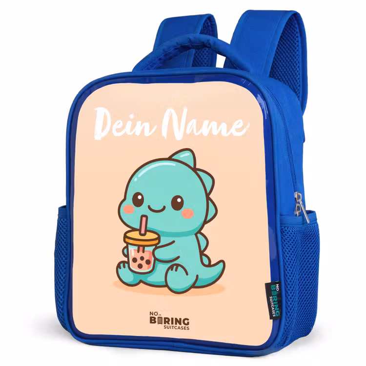Kinderrucksack mit Namen - Blau - Kawai - Dino - Bubbletea — 7